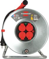 1207941 brennenstuhl 25m 4 Socket Type E - French Cable Reel Open Reel, 230 V, IP44