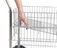 789-8539 RS PRO 2 Shelf Chrome Plated Steel Adjustable Shelf Trolley, 840 x 650mm, 120kg Load