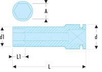 ns18la Facom 18mm, 1/2 in Drive Impact Socket, 78 mm length