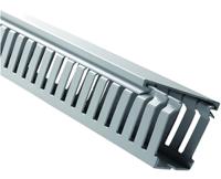 136-9149 RS PRO Grey Slotted Panel Trunking - Open Slot, W25 mm x D50mm, L2m, PVC
