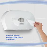 7186 Aquarius White Plastic Toilet Paper Dispenser, 464mm x 133mm x 274mm