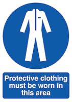 763-1765 RS PRO PP Rigid Plastic Mandatory Protective Clothing Sign With English Text