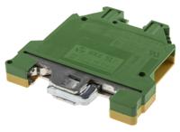 384-7004 RS PRO 2-Way Earth Terminal Block, 6mm², 20 → 8 AWG Wire, Screw Down, Nylon Housing