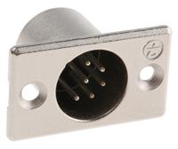 nc6mp Neutrik Panel Mount XLR Connector, Male, 50 V, 6 Way, Silver over Nickel Plating