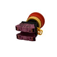 yw1b-v4p02r Idec YW1B Series Push Lock Turn Reset Emergency Stop Push Button, Panel Mount, 22mm Cutout, 2XNC, IP65, IP67, IP69K