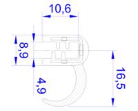 727-6077 RS PRO Black EPDM  Edging Strip, 20m