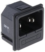 811-7204 RS PRO C14 Snap-In IEC Connector Male, 10A, 250 V, Fuse Size 5 x 20mm