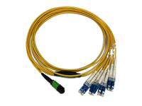 885366803 Molex MPO to LC x 4 Single Mode Fibre Optic Cable, 9/125μm, 3m