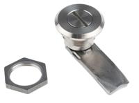 729-3189 RS PRO Stainless Steel Slotted Head Lock, 18mm Panel-to-Tongue, 20.2 x 22.2mm Cutout, Slotted Head Unlock