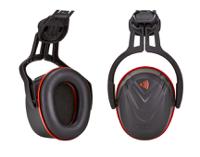10190358 MSA Safety V-Gard Ear Shells with Helmet Attachment, 36dB, Black, Red