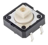 b3f-4050 Omron Ivory Plunger Tactile Switch, SPST 50 mA @ 24 V dc 3mm Through Hole