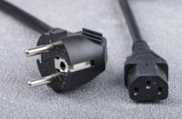 615-1160 RS PRO Straight IEC C13 Socket to Right Angle CEE 7/7 Plug Power Cord, 10m