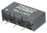 tra-3-2413 TRACOPOWER TRA 3 DC-DC Converter, 15V dc/ 200mA Output, 21.6 → 26.4 V dc Input, 3W, Through Hole, +85°C Max Temp