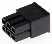 171692-0106 Molex, Mega-Fit Male Connector Housing, 5.7mm Pitch, 6 Way, 2 Row