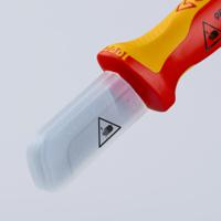 98-55 Knipex Stripping Knives with guide shoe insulating multi-component handle, VDE/1000V, 180 mm Overall, 38 mm Blade,