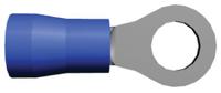 34161 TE Connectivity, PLASTI-GRIP Insulated Ring Terminal, #10 Stud Size, 1mm² to 2.6mm² Wire Size, Blue