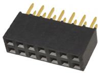 ssq-107-01-g-d Samtec SSQ Series Straight Through Hole Mount PCB Socket, 14-Contact, 2-Row, 2.54mm Pitch, Solder Termination