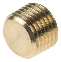 0205-13-00 Legris Brass Pipe Fitting, Straight Threaded Plug, Male R 1/4in