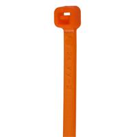 pct-0200-040-or-100 NEMIQ Cable Tie, , 203mm x 3.6 mm, Orange Nylon, Pk-100