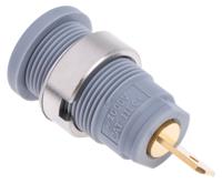 972355106 Hirschmann Test & Measurement Grey Female Banana Socket, 4 mm Connector, Tab Termination, 25A, 1000V ac/dc, Gold Plating