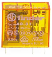 403180120000 Finder PCB Mount Power Relay, 12V ac Coil, 10A Switching Current, SPDT
