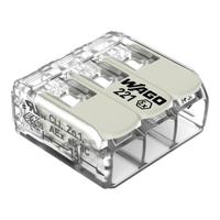221-683 WAGO 221 Series Connector, 3-Way, 37A, 20 → 10 AWG Wire, Cage Clamp Termination