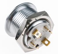 175-8556 RS PRO Illuminated Push Button Switch, Momentary, Panel Mount, 16mm Cutout, SPST, Green, Red LED, 36V dc, IP67