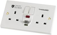 rcd06wpvn Timeguard 30A, BS Fixing, Passive RCD Socket, Plastic, Surface Mount , Switched, 230 V ac, White