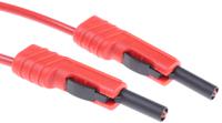 973-645-101 Hirschmann Test & Measurement Test lead, 16A, 60V dc, Red, 500mm Lead Length