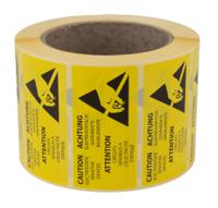 218-622 RS PRO Yellow Paper Safety Labels, CAUTION. Electrostatic Sensitive Devices-Text 76mm x 38mm