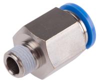 qs-18-10 Festo QS Series Straight Threaded Adaptor, R 1/8 Male to Push In 10 mm, Threaded-to-Tube Connection Style, 190643