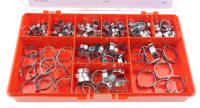 292-524 RS PRO 200 Piece Zinc Plated Steel O Clip Hose Clip Kit, 5 → 7mm and 23 → 27mm Inside Diameter