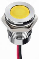 130-2261 RS PRO Yellow Panel Mount Indicator, 24V dc, 14mm Mounting Hole Size, Lead Wires Termination, IP67