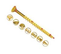 zzv60239ce UNIFIX VORTEX Pozidriv Countersunk Steel Wood Screw, Yellow Passivated, Zinc Plated, 5mm Thread, 80mm Length