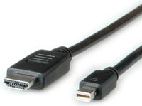 11045796-10 Roline Male Mini DisplayPort to Male HDMI, PVC  Cable, 2m