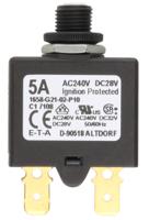 1658-g21-02-p10-5a ETA Thermal Circuit Breaker - 1658  Single Pole 250V Voltage Rating Panel Mount, 5A Current Rating