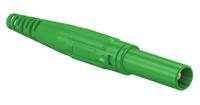 669196-25 Staubli Green Male Banana Plug, 4 mm Connector, Screw Termination, 32A, 1000V, Nickel Plating