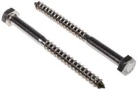 144-3556 RS PRO Hex Coach Screw, Stainless Steel, 8mm x 100mm