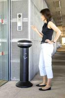 fg9w3400bla Rubbermaid Commercial Products Black Stainless Steel Base Mount Cigarette Bins, 485mm x 1.02m x 480mm