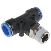 qst-12-16 Festo QS Series Tee Threaded Adaptor, Push In 16 mm to Push In 16 mm, Threaded-to-Tube Connection Style, 153116