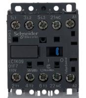 lc1k0901f7 Schneider Electric TeSys K LC1K Contactor, 110 V ac Coil, 3-Pole, 20 A, 4 kW, 3NO, 690 V ac