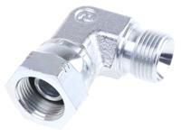 6c6mk4s Parker Steel Zinc Plated Hydraulic Elbow Threaded Adapter, 6C6MK4S, G 3/8 Male G 3/8 Female