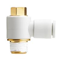 kq2v04-m5n SMC KQ2 Series Elbow Fitting, M5 x 0.8 to Push In 4 mm, Threaded-to-Tube Connection Style