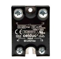 sc864910 Celduc SC8 Series Solid State Relay, 50 A Load, Panel Mount, 520 V rms Load, 240 V ac Control