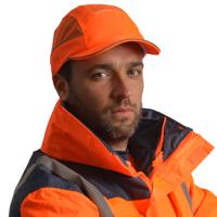 airc06v05str SURFLEX Orange Standard Peak Bump Cap, PPE Protective Material