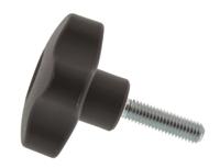 69963 Elesa  Black Multiple Lobes Clamping Knob, M8, Threaded Stud