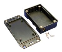 1591mflbk Hammond 1591 Series Black Flame Retardant ABS Enclosure, IP54, Flanged, Black Lid, 85 x 56 x 21mm