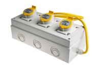 670uk1630 Scame IP44 Yellow Surface Mount Socket, Rated At 16A, 100 → 130 V