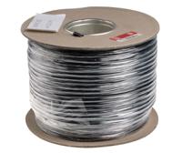 492-014 RS PRO 3182Y 1 mm² 2 Core Power Cable, H05VV-F, Black PVC, 100m