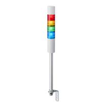 lr5-402lebw-rygb Patlite LR5 Series Red/Green/Amber/Blue Buzzer Signal Tower, 4 Lights, 24 V dc, Pole Mount